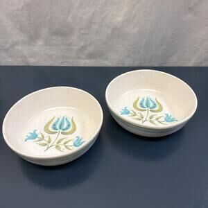 VTG 1963-1973 Franciscan Earthenware Tulip Time 2 Cereal Bowls 6 3/8” Gorgeous